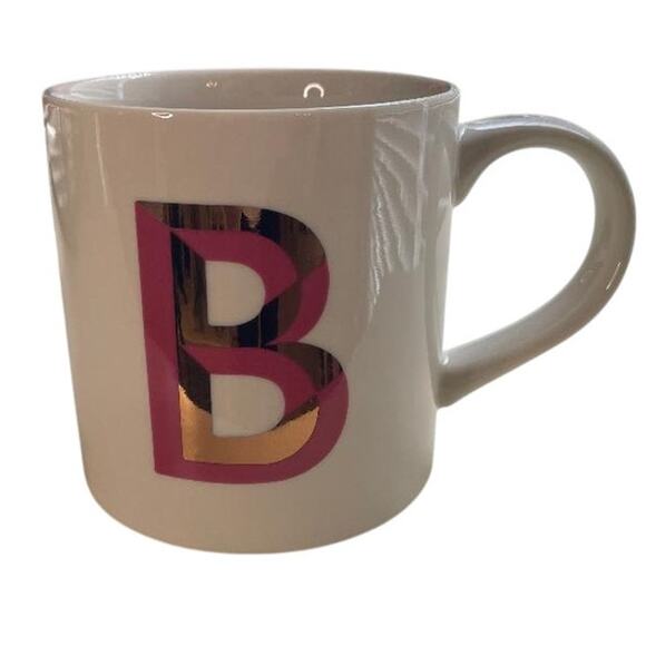 Opalhouse Stoneware Monogram Initial "B" Mauve & Rose Gold Coffee Mug 16oz - Picture 1 of 4